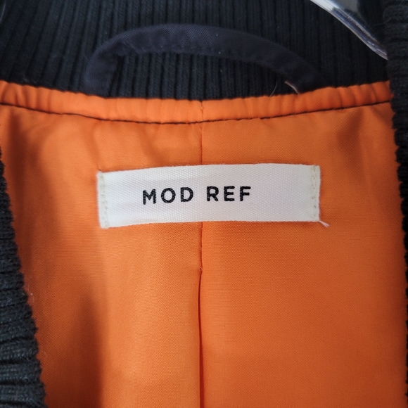 Women's MOD REF black zip front minimalist casual short length bomber jacket - Picture 6 of 11